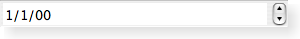 Screenshot of a Mac OS X style date editing widget