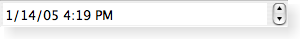 Screenshot of a Mac OS X style date time editing widget