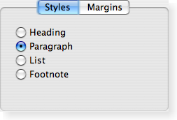 Screenshot of a Mac OS X style tab widget