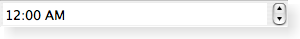Screenshot of a Mac OS X style time editing widget